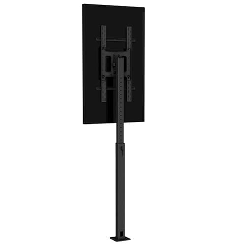 Chief PFB1UB bolt-down mount holding a display in portrait orientation, showing the head rotated through 90 degrees.