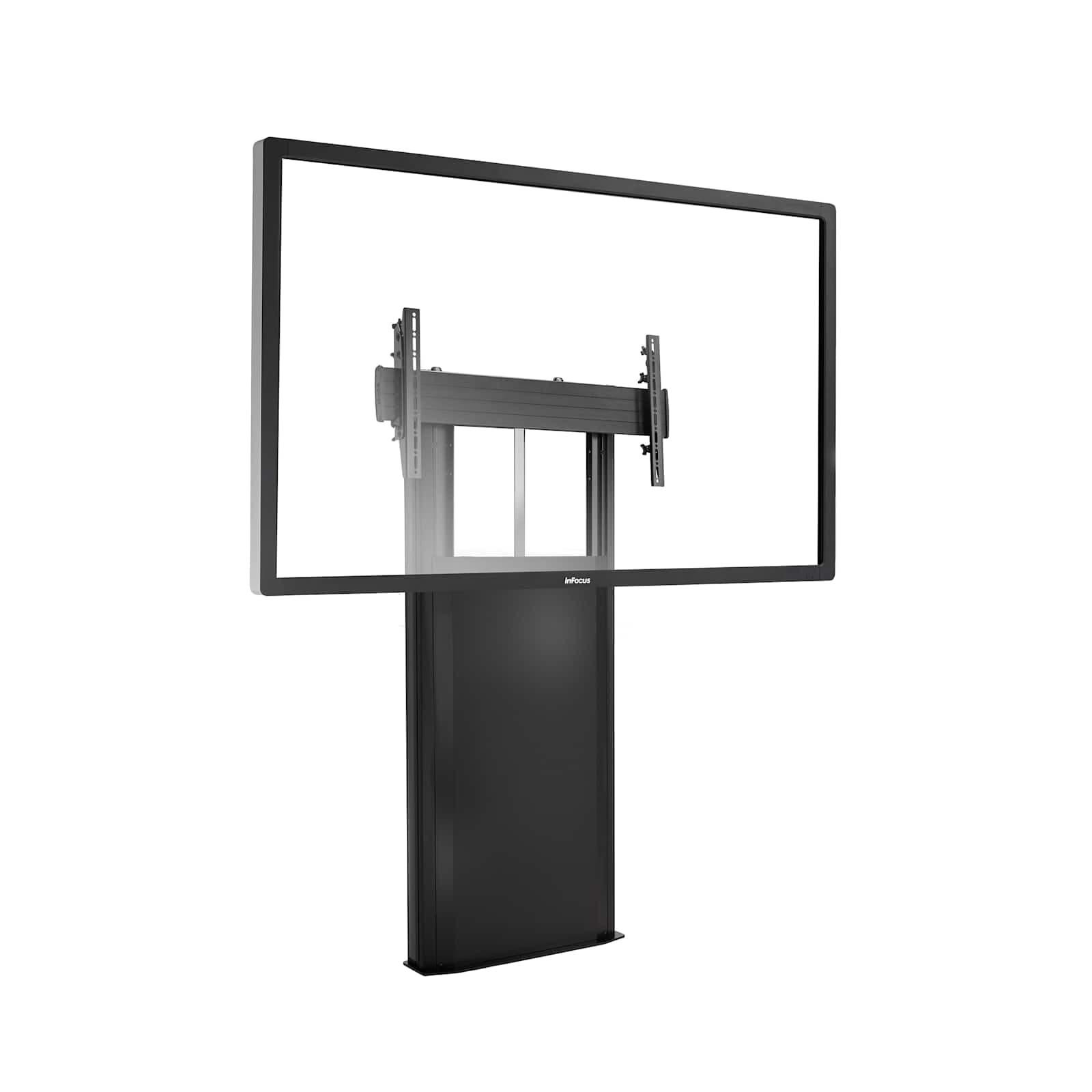 The same Chief XFA1U floor support mount shown carrying a large flat panel display.