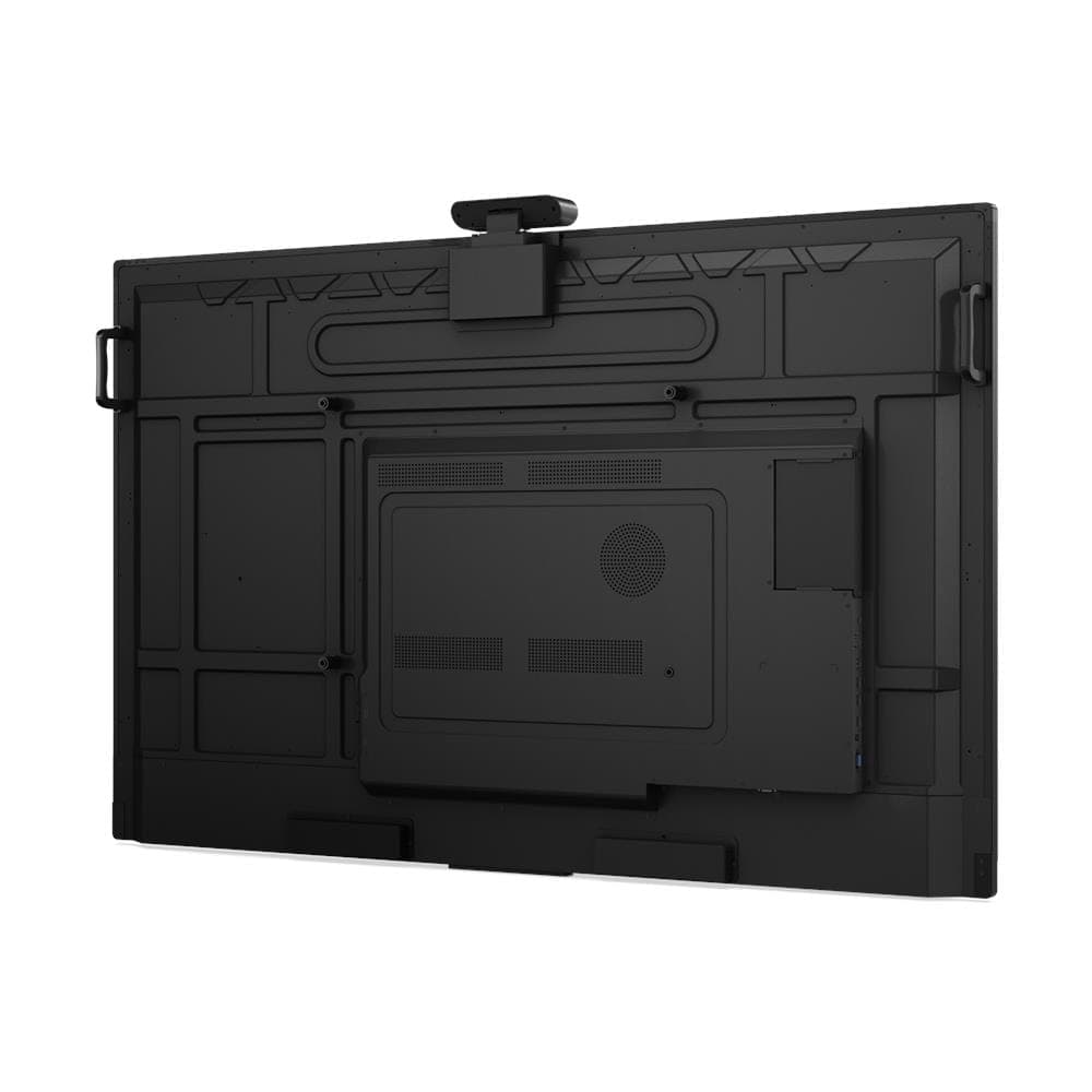 Lenovo ThinkVision T65 65-inch 4K Interactive Touch Display — rear of the display showing the VESA mounting pattern and rear housing. Official Lenovo product image.