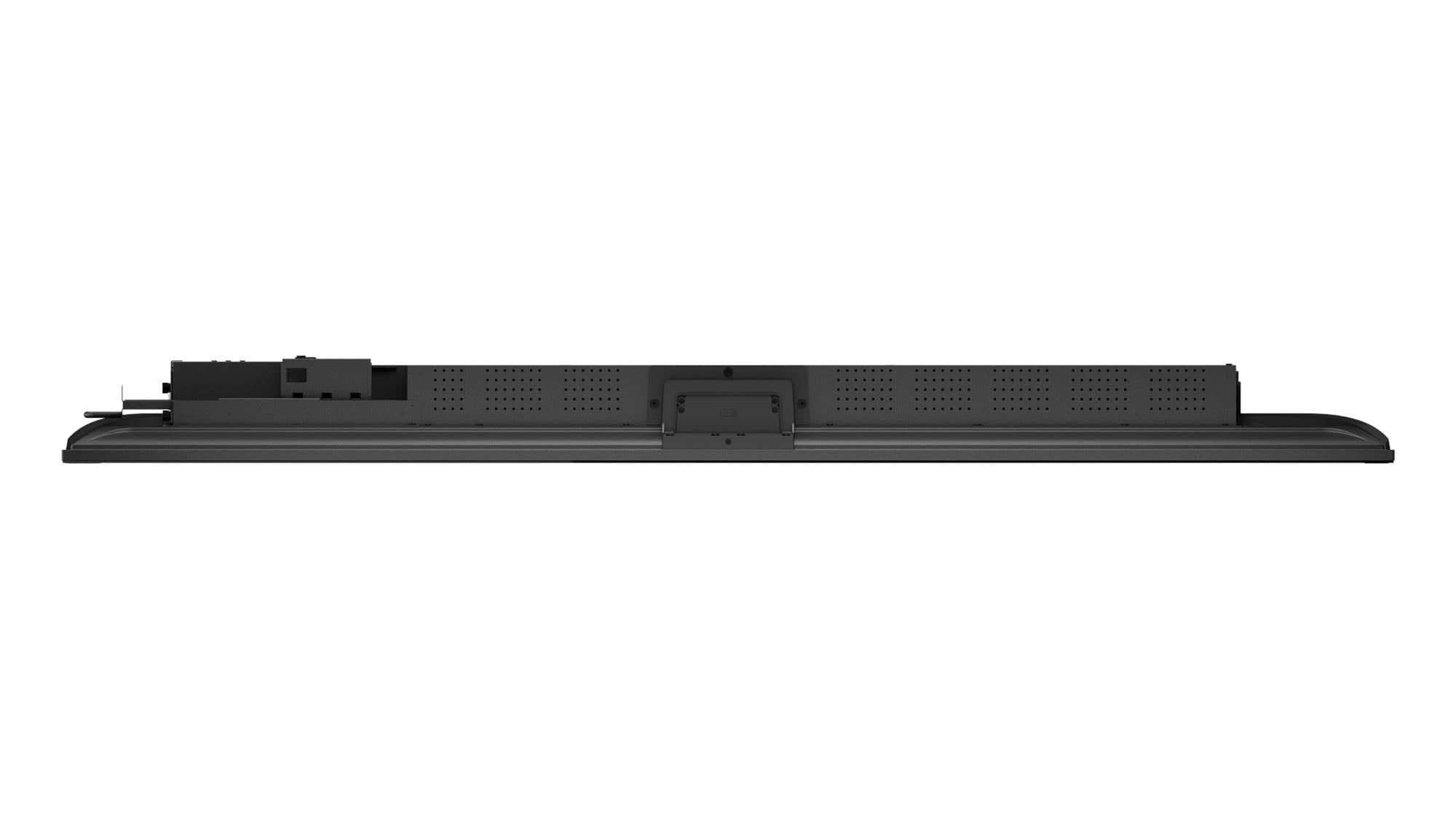 Lenovo ThinkVision E55 LFD 55-inch 4K Commercial Display — edge-on profile showing the panel depth. Official Lenovo product image.