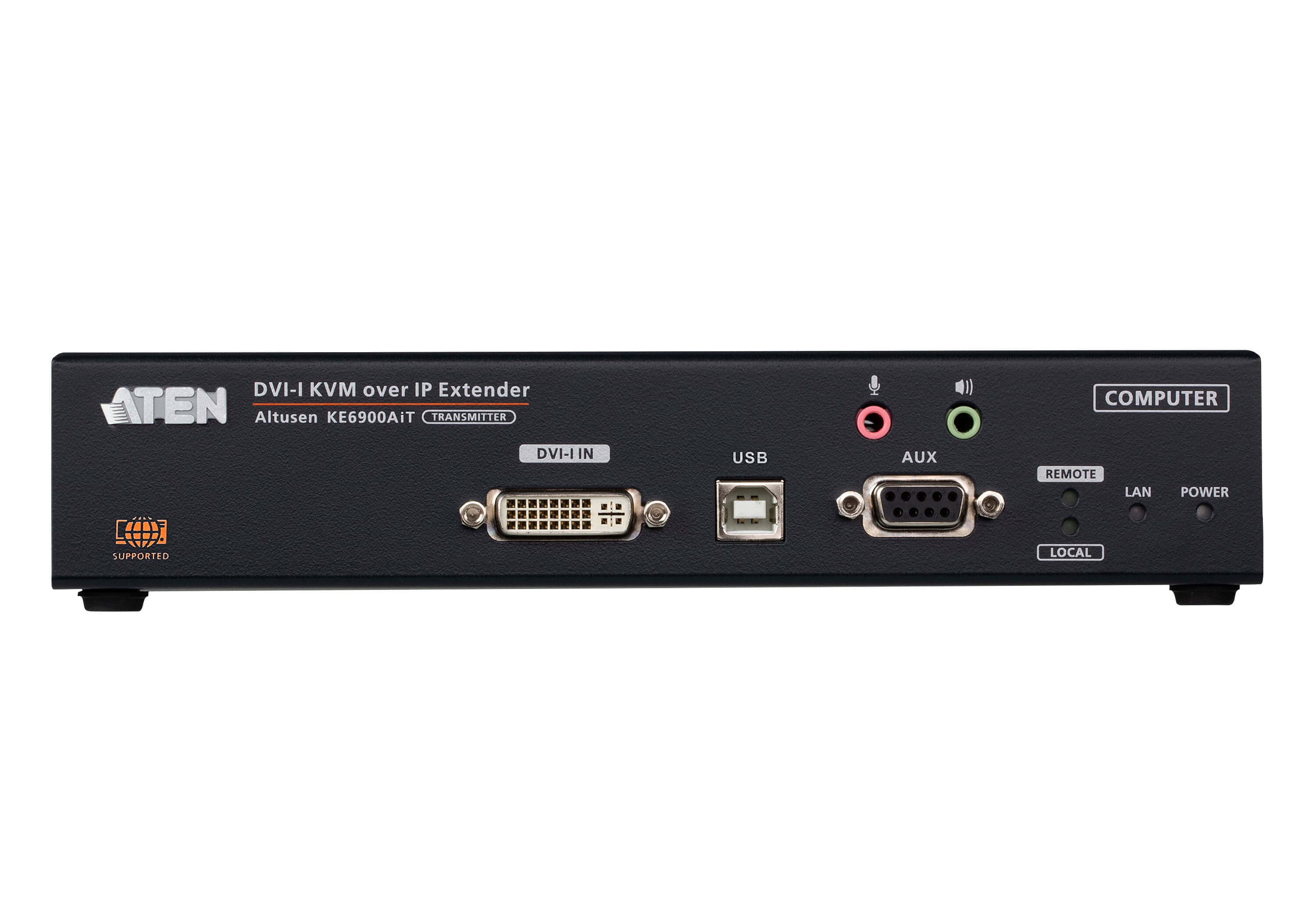 ATEN KE6900AIT DVI-I Single Display KVM over IP Transmitter with Internet Access — additional product view from ATEN (angle not stated by ATEN)