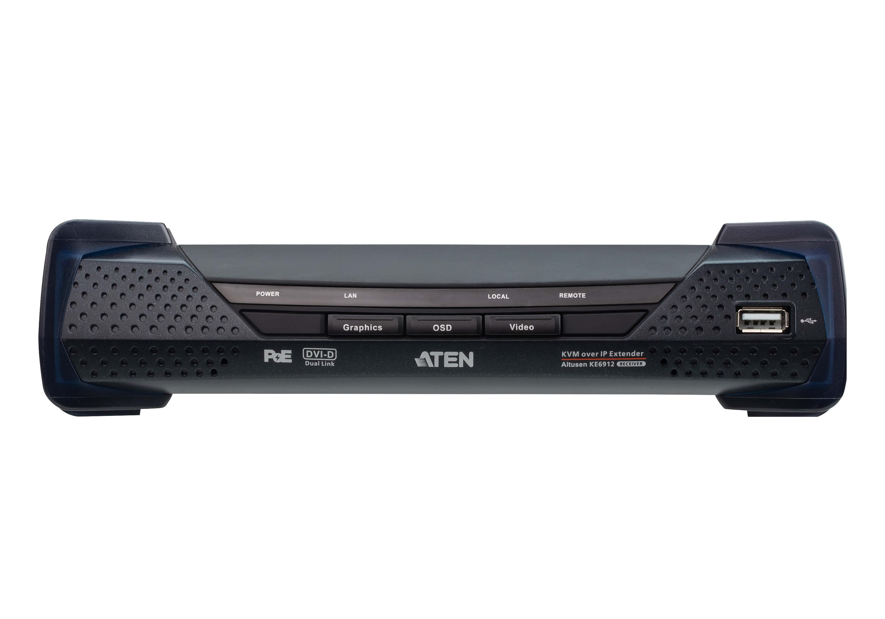 ATEN KE6912R 2K DVI-D Dual Link KVM over IP Receiver with PoE — additional product view from ATEN (angle not stated by ATEN)