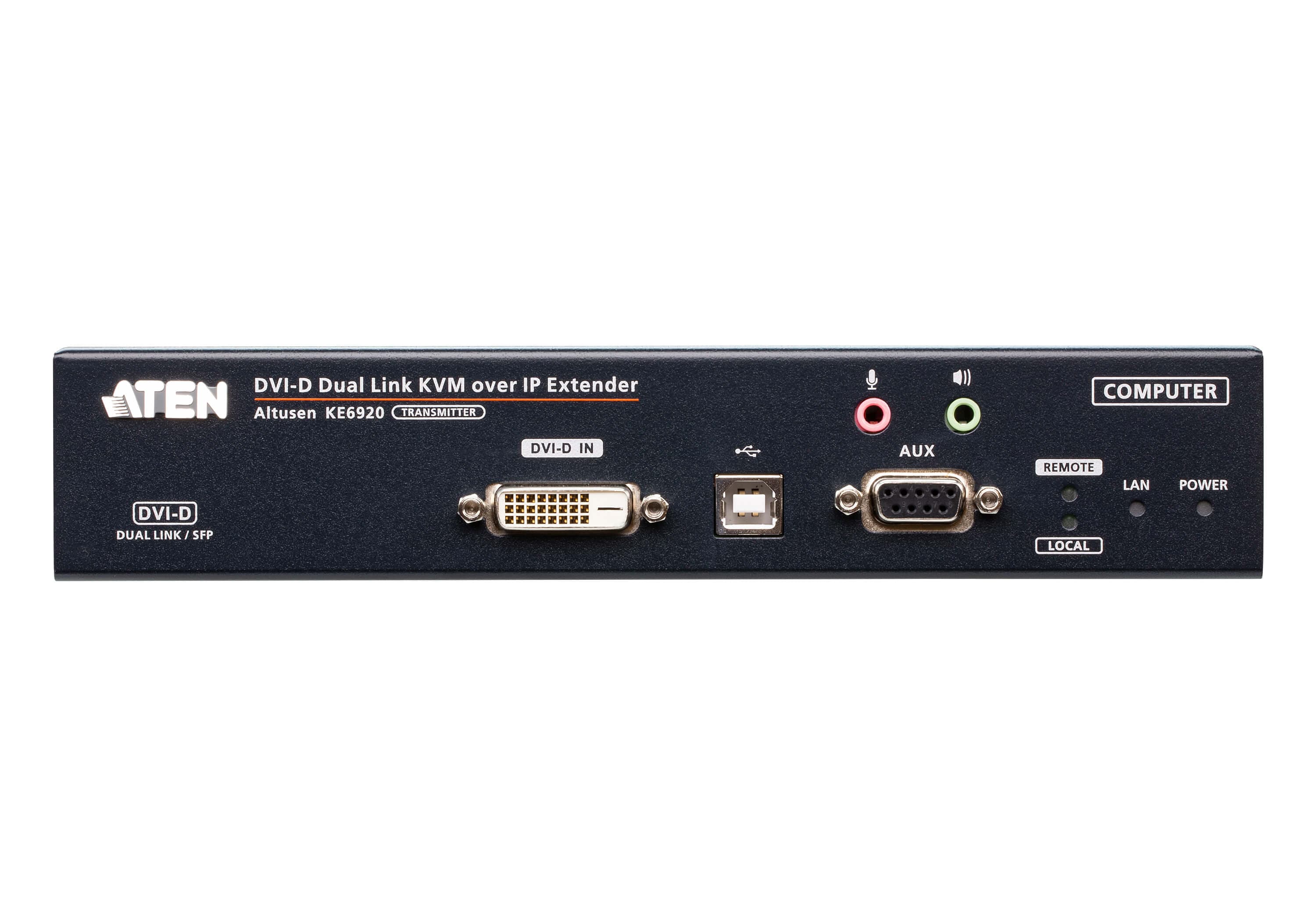 ATEN KE6920T 2K DVI-D Dual-Link KVM over IP Transmitter with Dual SFP — additional product view from ATEN (angle not stated by ATEN)