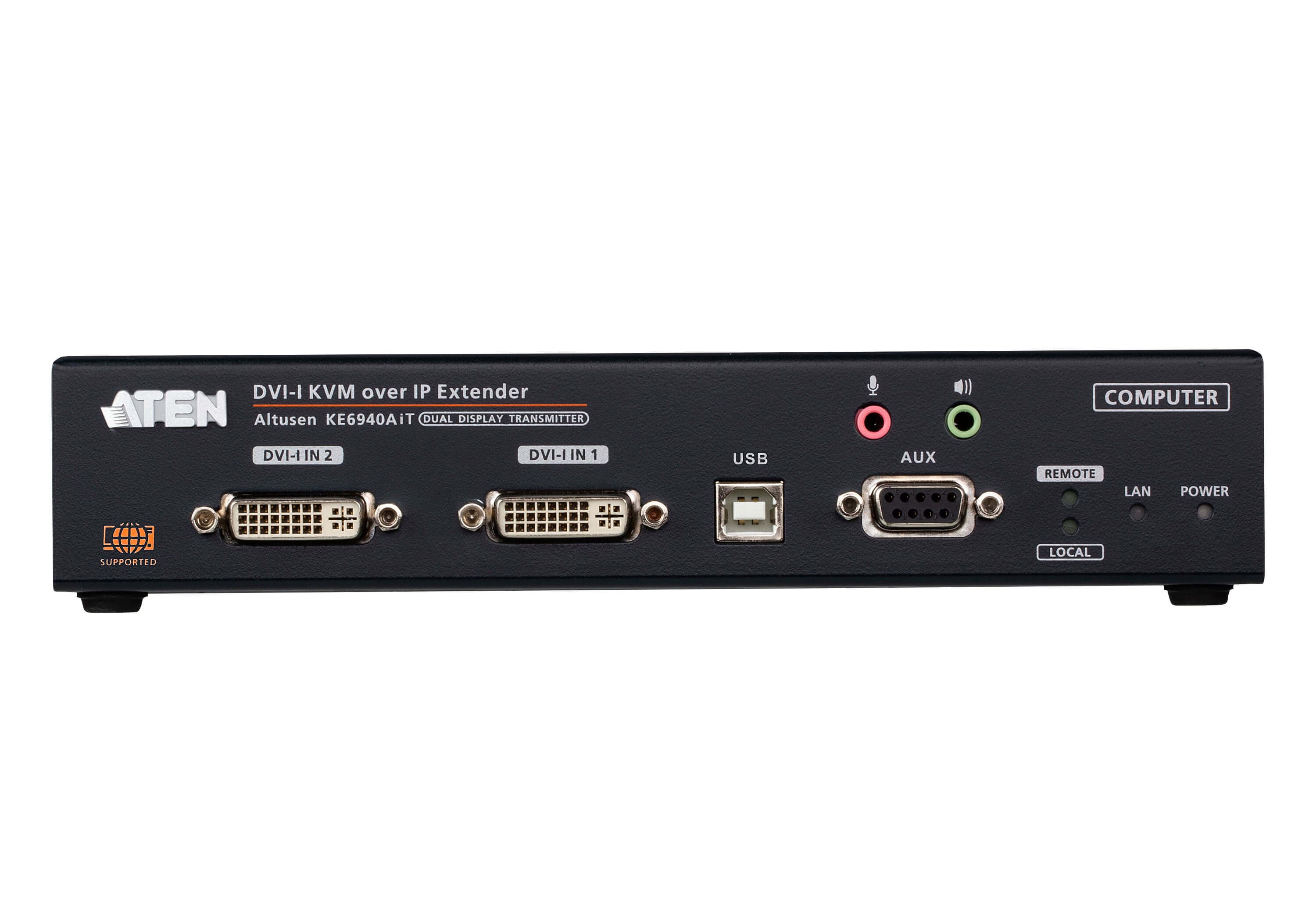 ATEN KE6940AIT DVI-I Dual Display KVM over IP Transmitter with Internet Access — additional product view from ATEN (angle not stated by ATEN)