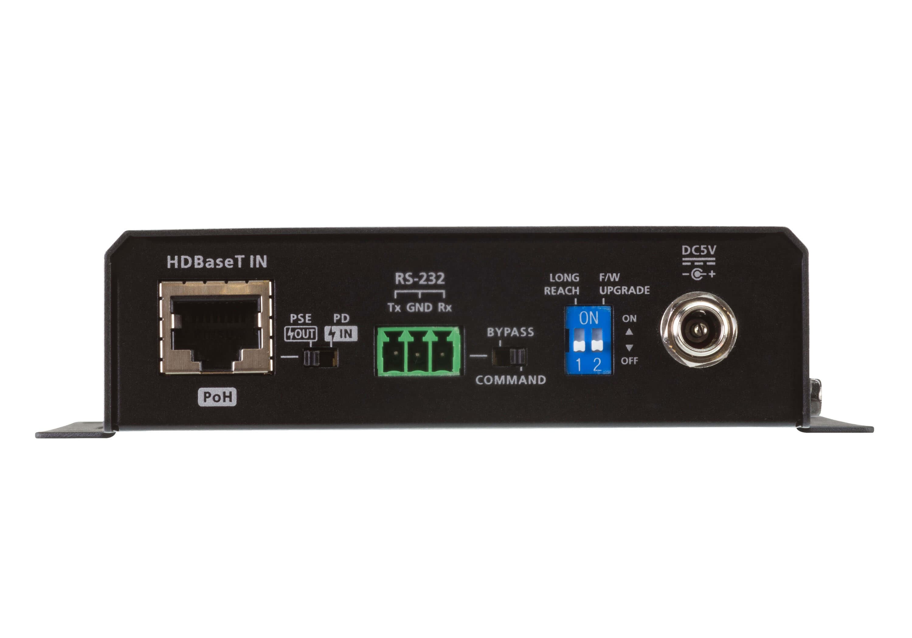 ATEN VE2812PR HDMI HDBaseT Receiver with Audio De-Embedding / Bi-directional PoH (4K@100m)(PoH PSE & PD) - connector panel view