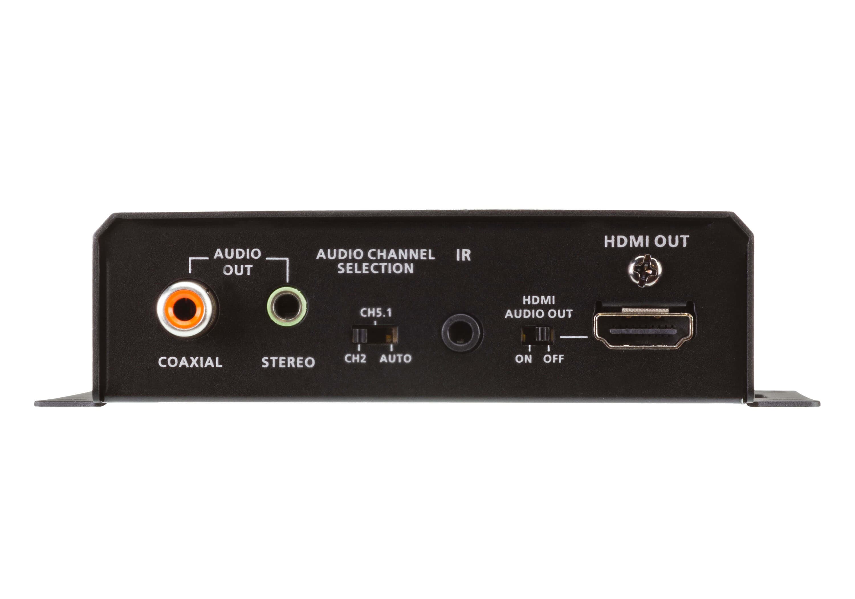 ATEN VE2812PR HDMI HDBaseT Receiver with Audio De-Embedding / Bi-directional PoH (4K@100m)(PoH PSE & PD) - connector panel view