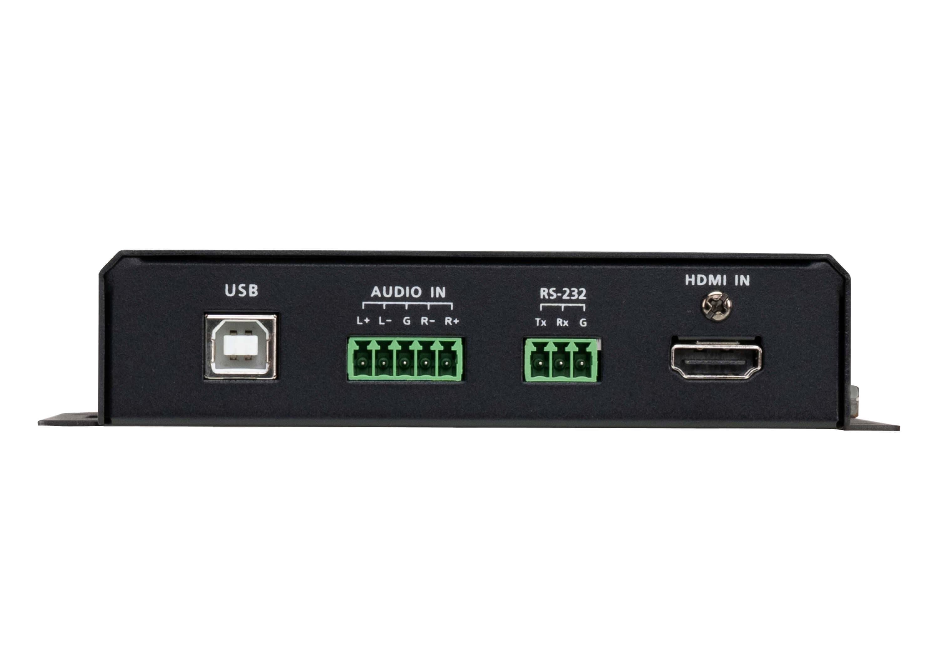 ATEN VE883ATK1 True 4K HDMI Optical Transmitter (Multimode, 300 m) - connector panel view (ATEN publishes one photo for the VE883AT - the K1/K2 difference is the supplied SFP+ module, not the transmitter itself)
