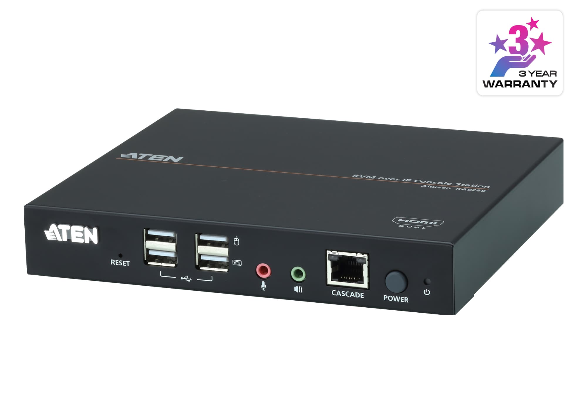 ATEN KA8288 Dual HDMI KVM over IP Console Station — product photo from ATEN