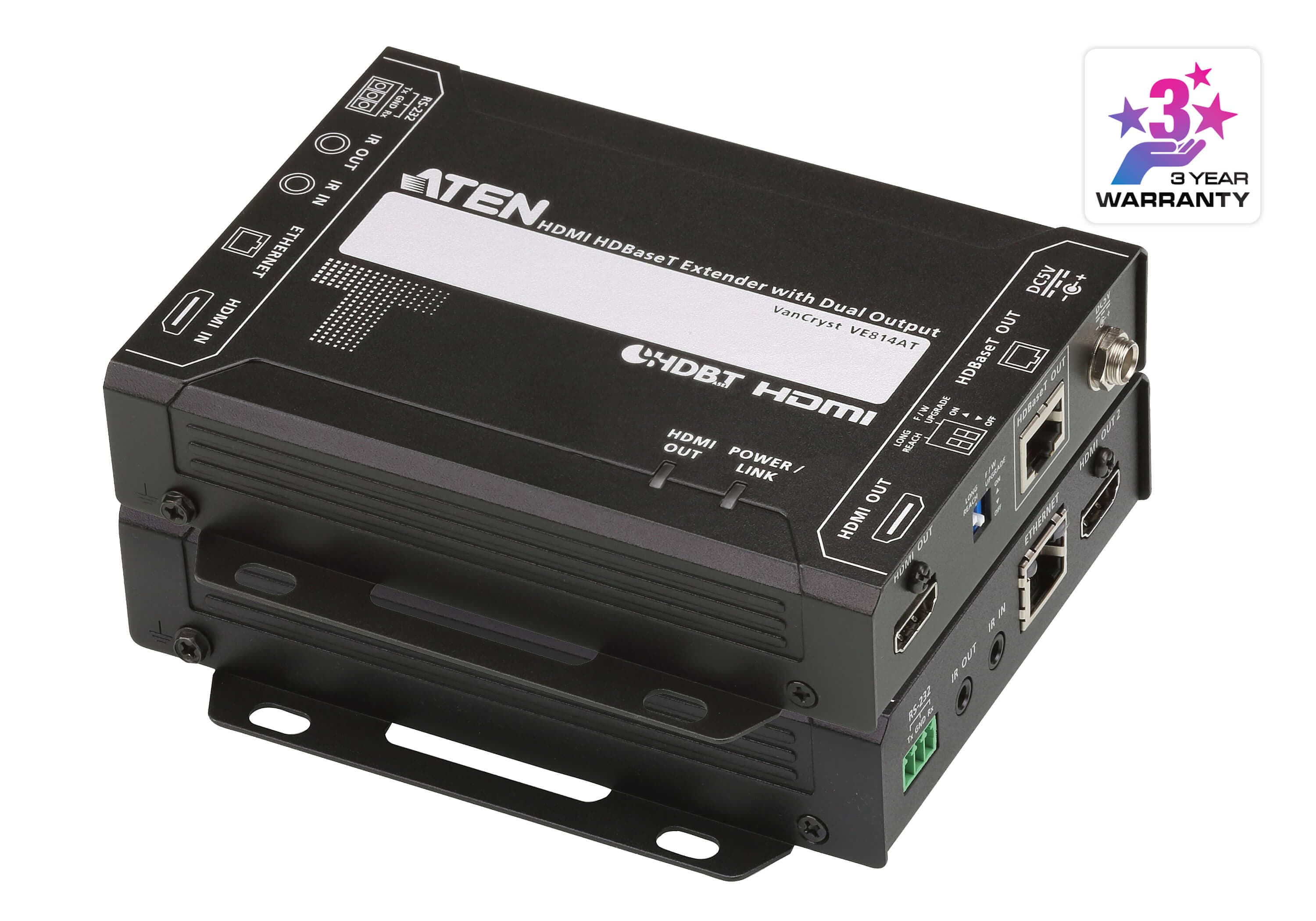 ATEN VE814A HDMI HDBaseT Extender with Dual Output (4K@100m) - angled product view
