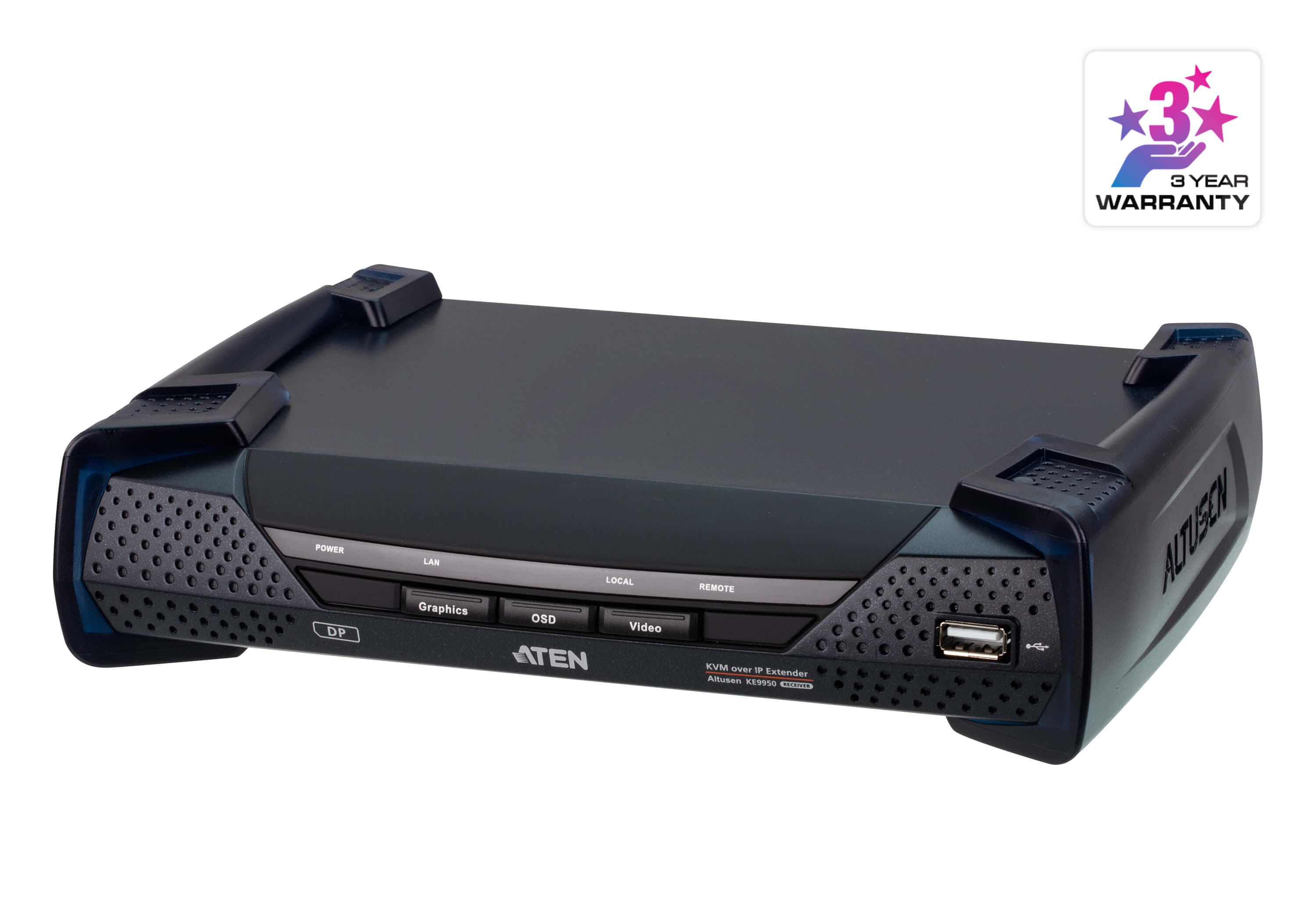ATEN KE9950R KVM over IP receiver — three-quarter product view.