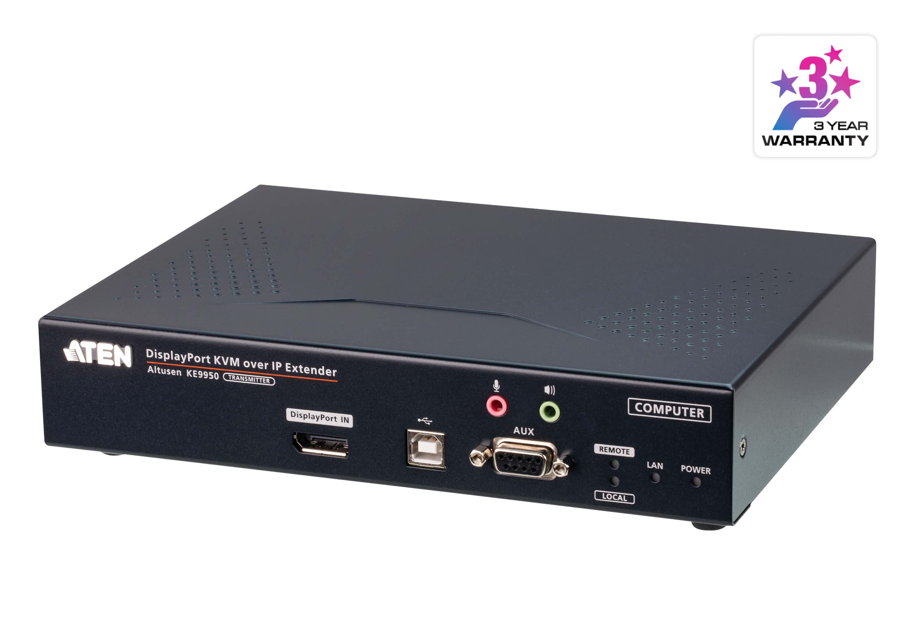 ATEN KE9950T KVM over IP transmitter — three-quarter product view.