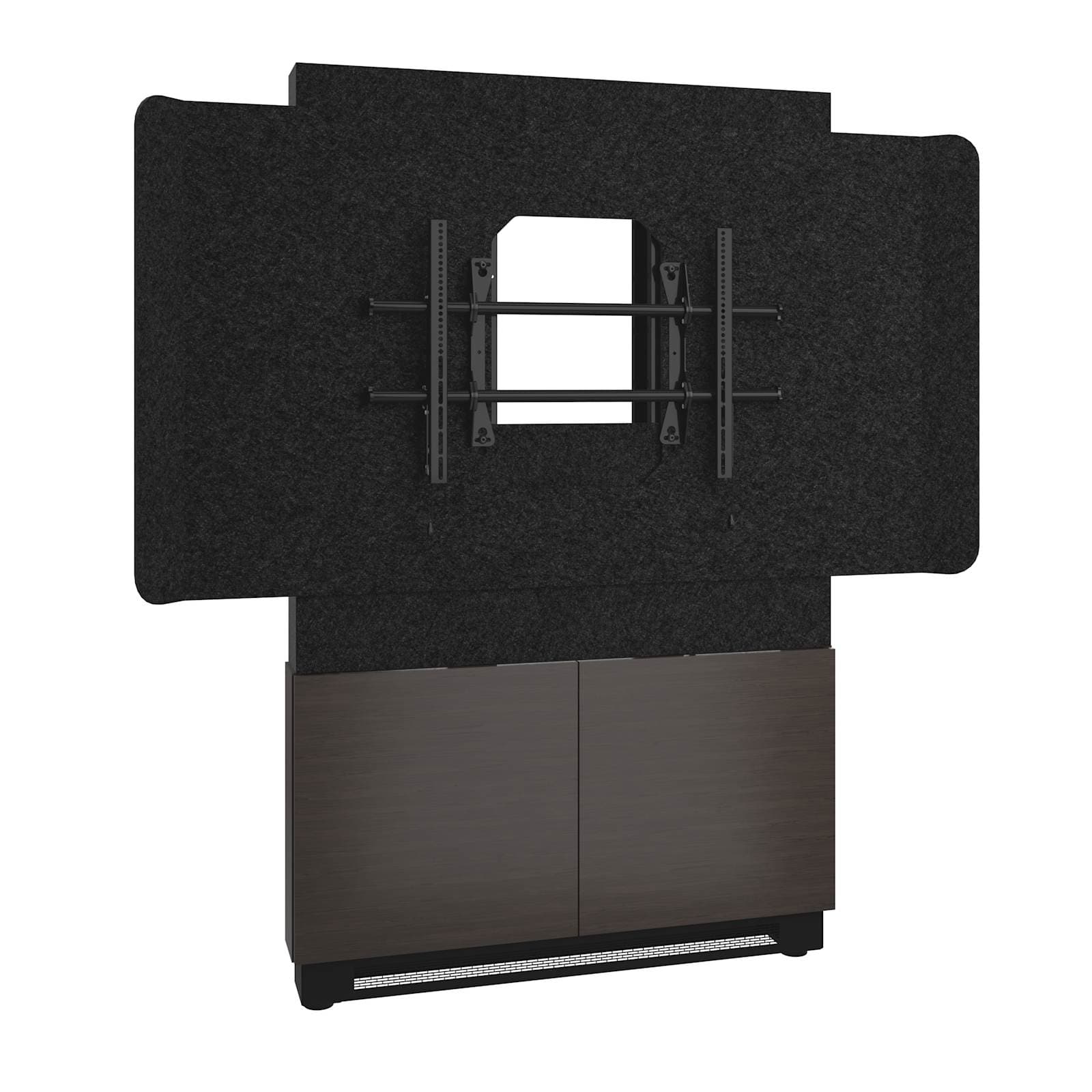 Middle Atlantic Forum™ Floor-to-Wall Mounted 2-Bay Display Stand for (1) 42" to 55" Display, Dark Colorway — manufacturer product-family image