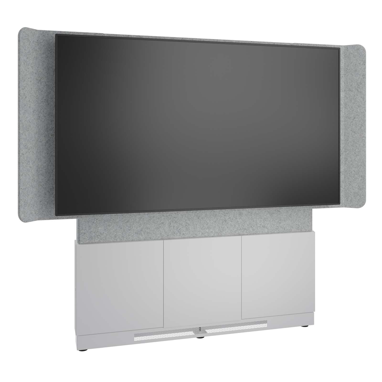 Middle Atlantic Forum™ Floor-to-Wall Mounted 66" (3 Bay) Display Stand for (1) 76" to 85" Display, Light Colorway