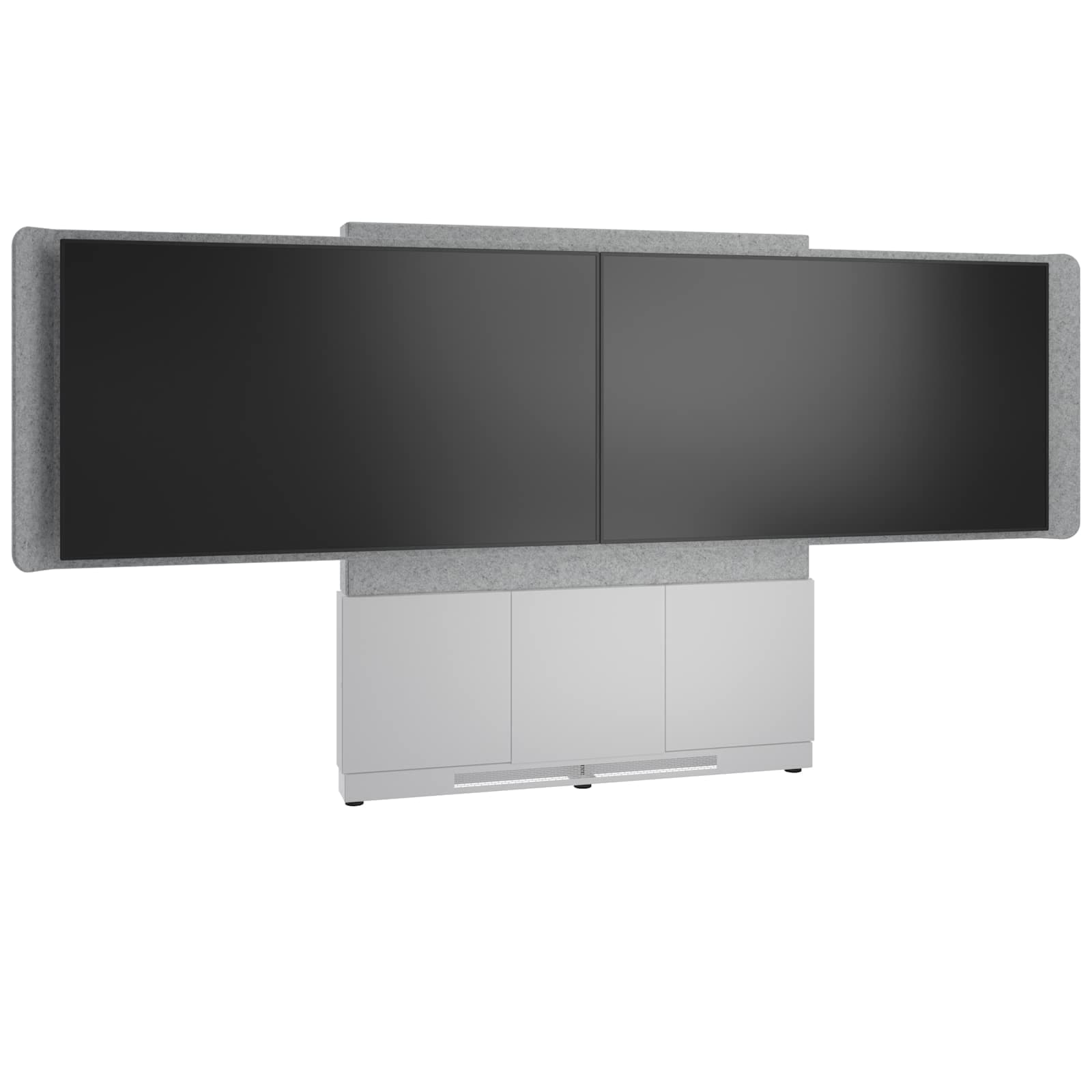 Middle Atlantic Forum™ Floor-to-Wall Mounted 66" (3 Bay) Display Stand for (2) 50" to 55" Displays, Light Colorway — manufacturer product-family image