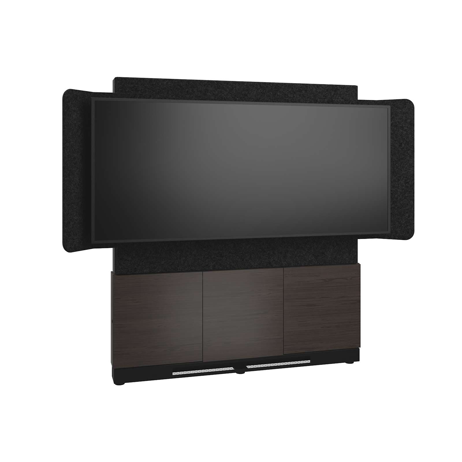Middle Atlantic Forum™ Floor-to-Wall Mounted 66" (3 Bay) Display Stand for (1) 81" 21:9 Ultra-Wide Display, Dark Colorway