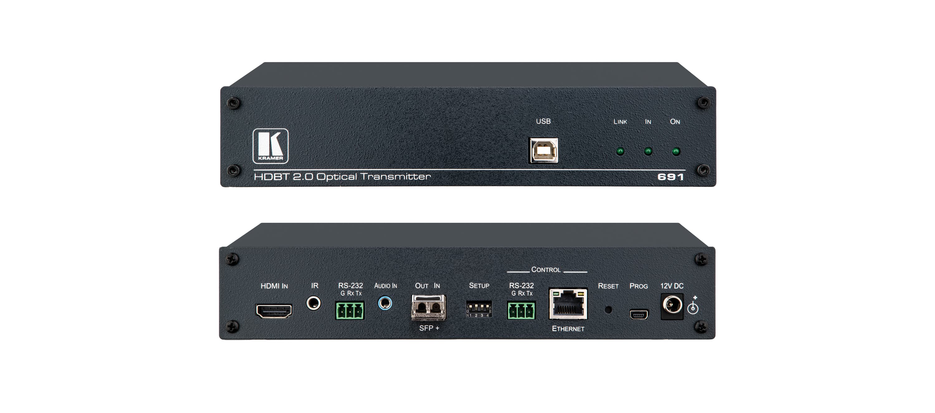 Kramer 691 4K60 4:2:0 HDMI MM/SM Fiber Optic Transmitter with USB, Ethernet, RS-232