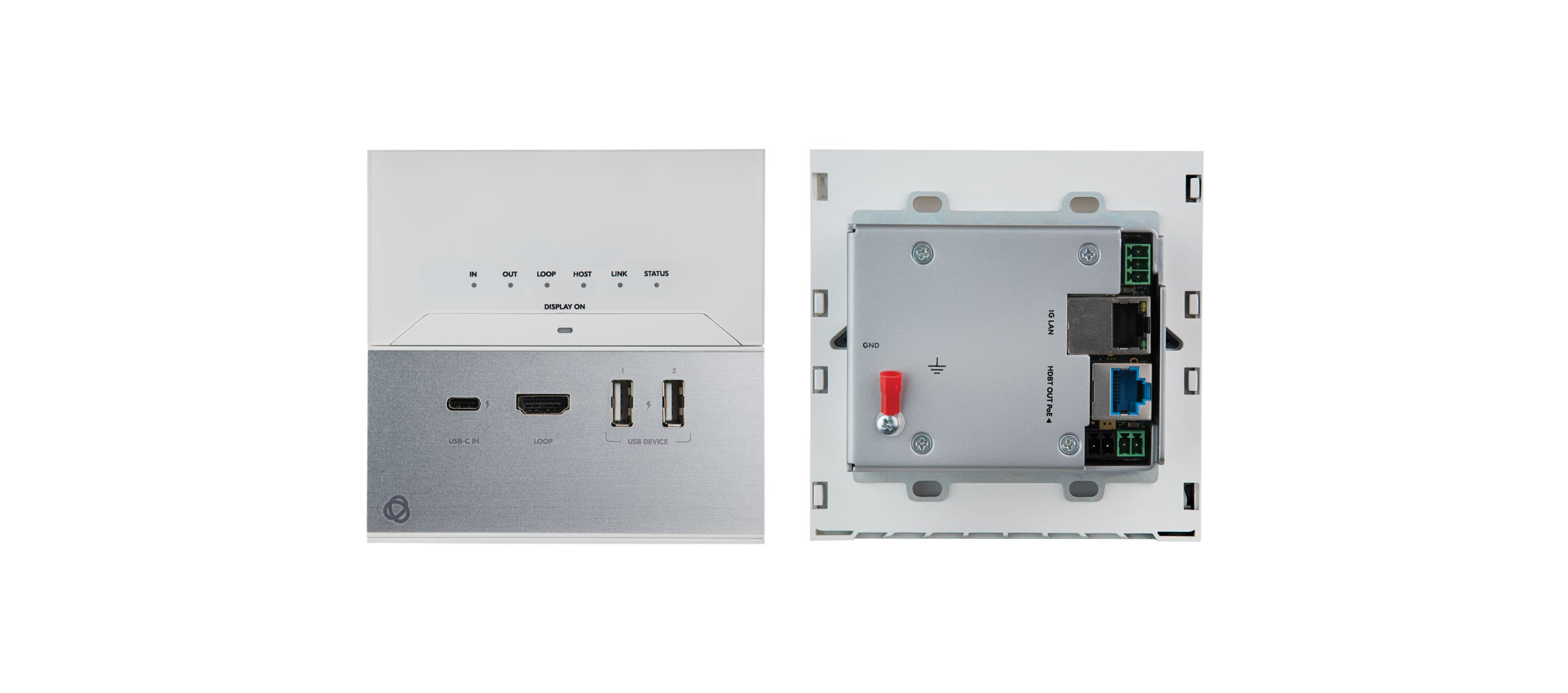 Kramer EXT3-C-WP-XR-T/UK(W) 4K60 4:4:4 USB-C Wall-plate Transmitter with USB, Ethernet, RS-232 — manufacturer product-family image