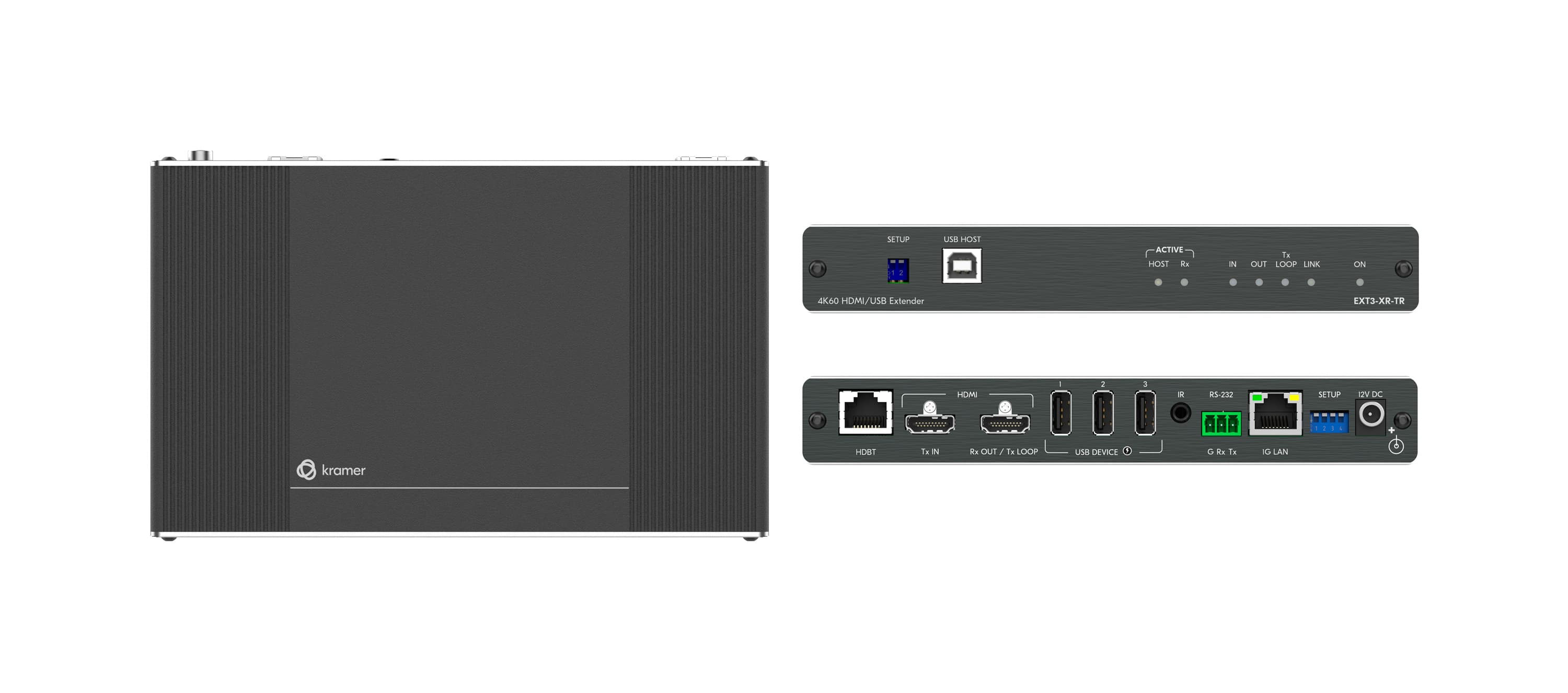 Kramer EXT3-XR-TR 4K60 4:4:4 HDMI Extender with USB, Ethernet, RS-232, & IR over Extended-Reach HDBaseT 3.0