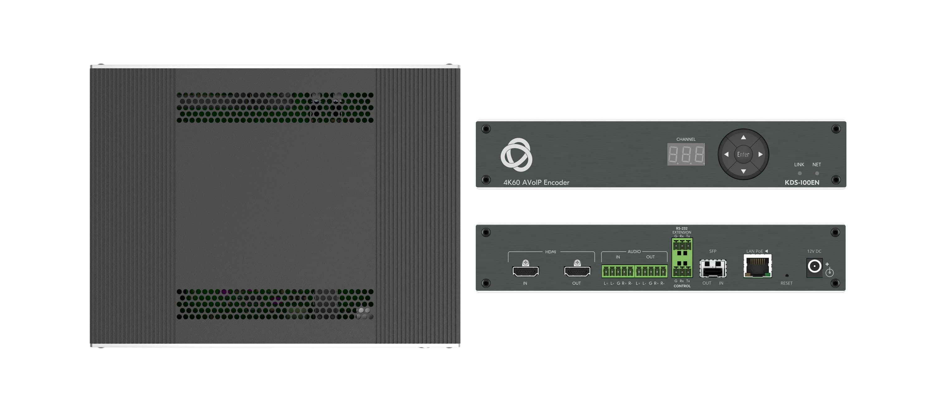 Kramer KDS-100EN Open-Standard 4K AVoIP Encoder with Ultra-Low Latency & Dual Streaming