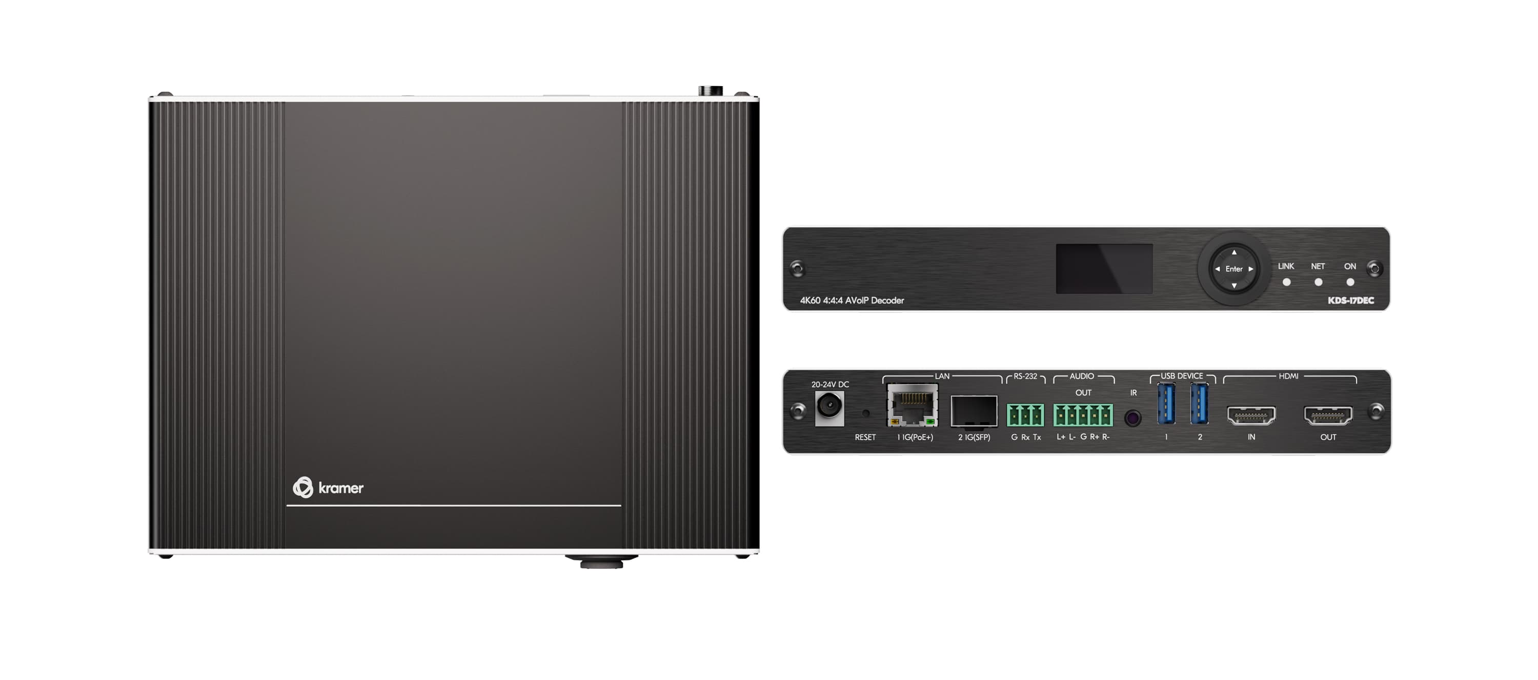 Kramer KDS-17DEC KDS 17DEC 4K60 4:4:4 AVoIP Decoder with Dante