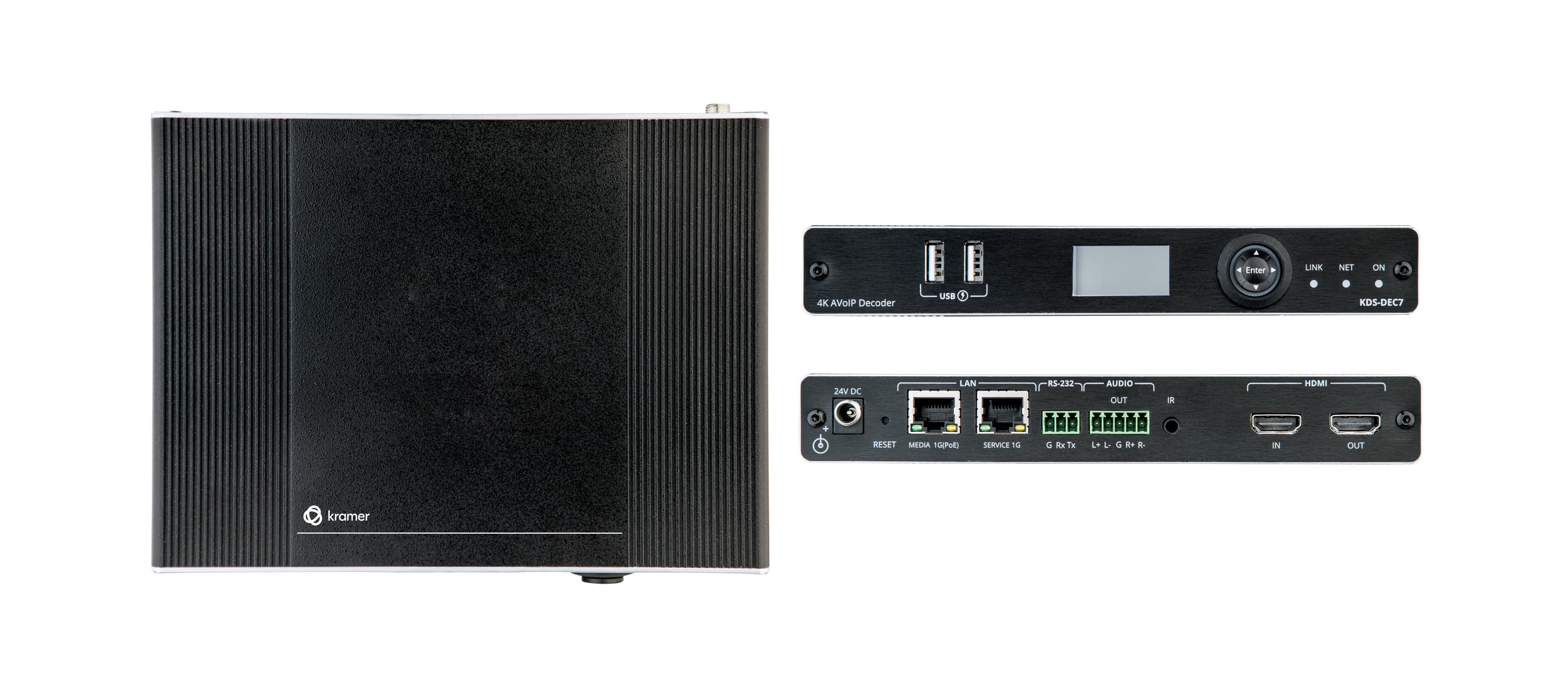 Kramer KDS-DEC7 High-performance, highly-scalable, AVoIP Decoder for 4K over 1G network (KDS-7)