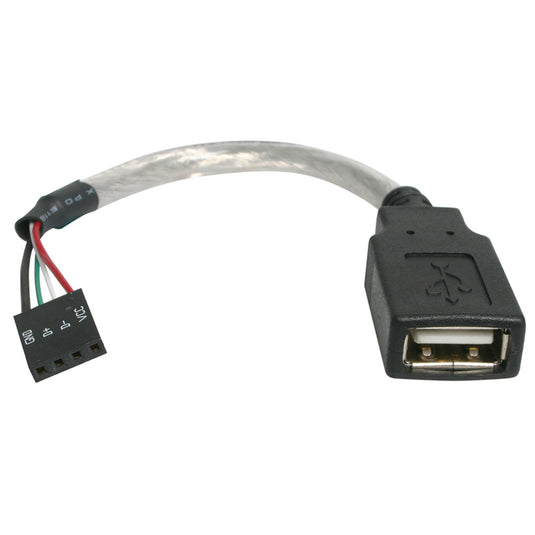 StarTech.com 6in USB 2.0 Cable - USB A Female to USB Motherboard 4 Pin Header F/F - TopAV