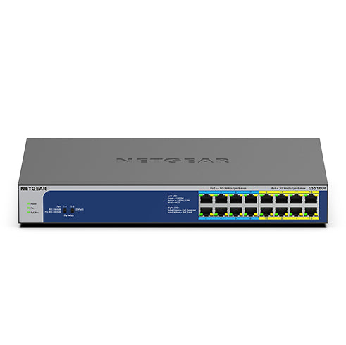 NETGEAR GS516UP Unmanaged Gigabit Ethernet (10/100/1000) Power over Ethernet (PoE) Grey - TopAV