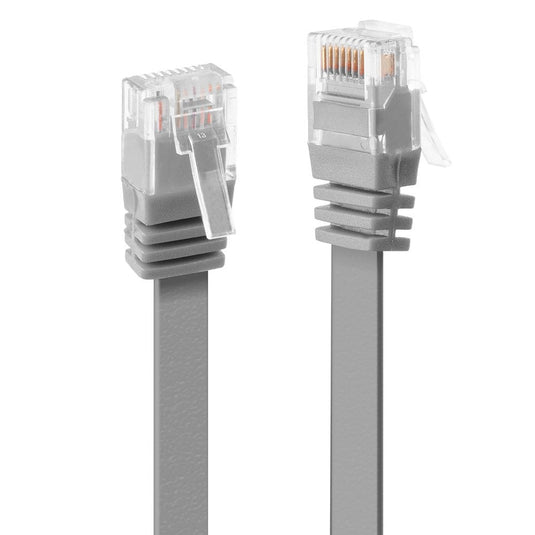 Lindy 10m Cat.6 U/UTP Flat Network Cable, Grey - TopAV