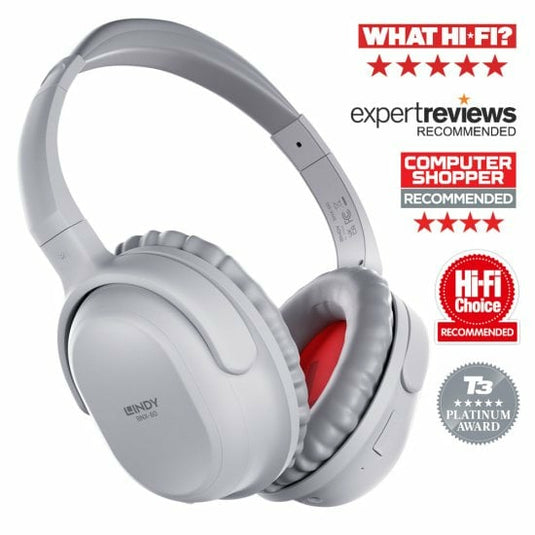 Lindy BNX-60 Wireless Active Noise Cancelling Headphones with aptX, Cool Grey - TopAV