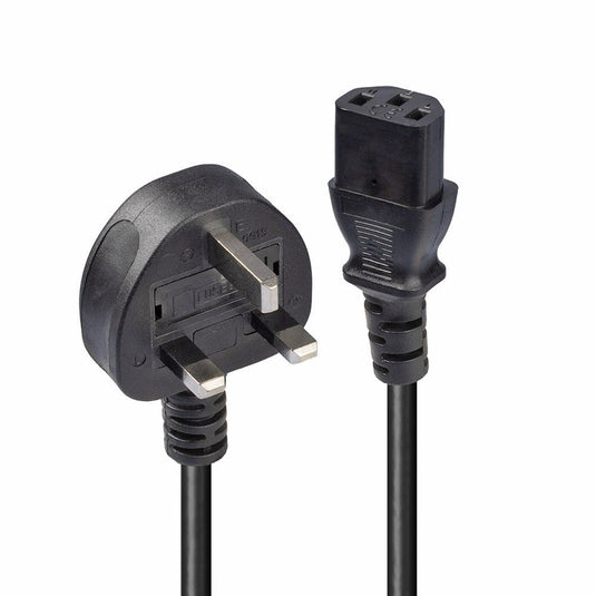 Lindy 20m UK 3 Pin Plug To IEC C13 Mains Power Cable, Black - TopAV