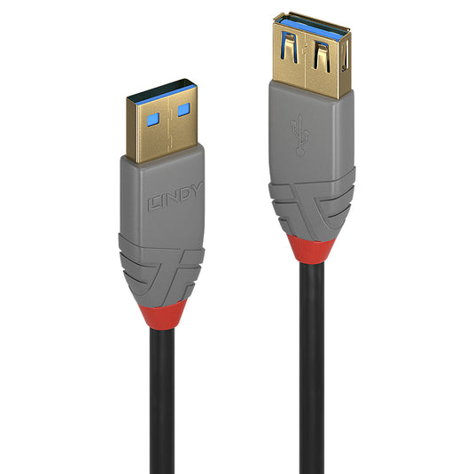 Lindy 3m USB 3.2 Type A Extension Cable, 5Gbps, Anthra Line - TopAV