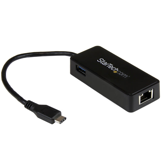 StarTech.com USB-C to Gigabit Network Adapter with Extra USB 3.0 Port - TopAV