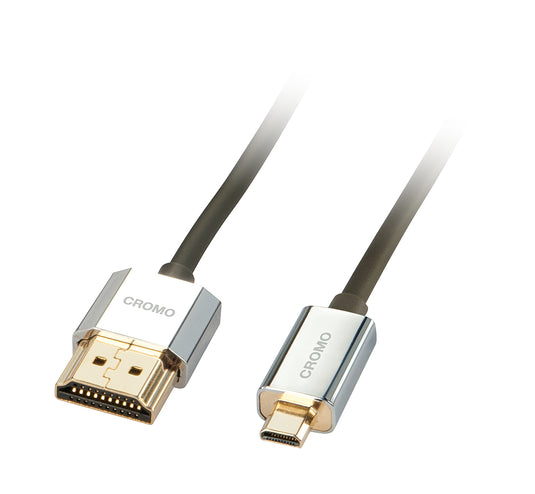 Lindy 0.5m CROMO Slim High Speed HDMI to Micro HDMI Cable with Ethernet - TopAV