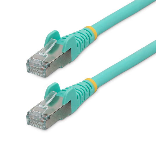 StarTech.com 50cm CAT6a Ethernet Cable - Aqua - Low Smoke Zero Halogen (LSZH) - 10GbE 500MHz 100W PoE++ Snagless RJ-45 w/Strain Reliefs S/FTP Network Patch Cord - TopAV