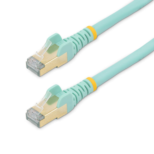 StarTech.com 5m CAT6a Ethernet Cable - 10 Gigabit Shielded Snagless RJ45 100W PoE Patch Cord - 10GbE STP Network Cable w/Strain Relief - Aqua Fluke Tested/Wiring is UL Certified/TIA - TopAV