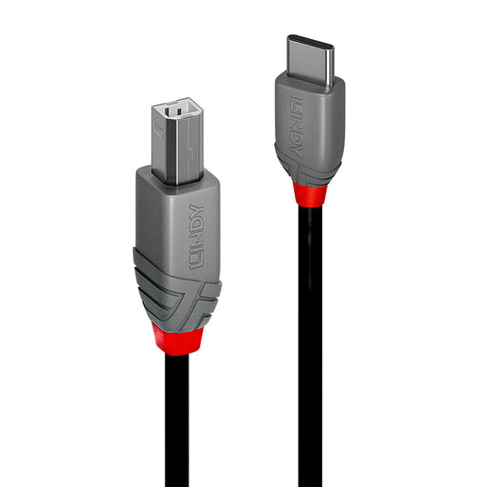 Lindy 3m USB 2.0 Type C to B Cable, Anthra Line - TopAV