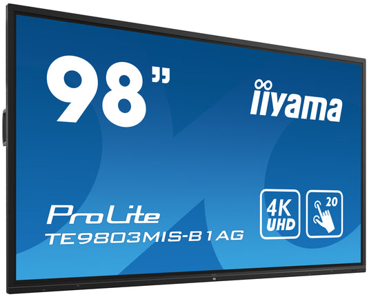 iiyama ProLite TE9803MIS-B1AG computer monitor 2.48 m (97.5") 3840 x 2160 pixels 4K Ultra HD LED Touchscreen Multi-user Black