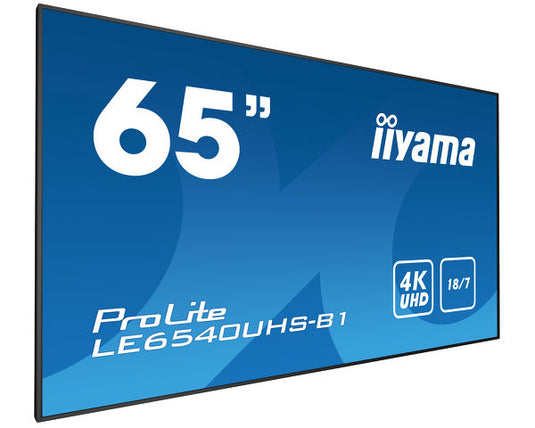 iiyama LE6540UHS-B1 Signage Display 165.1 cm (65") LED 350 cd/m¬? 4K Ultra HD Black Android 18/7 - TopAV