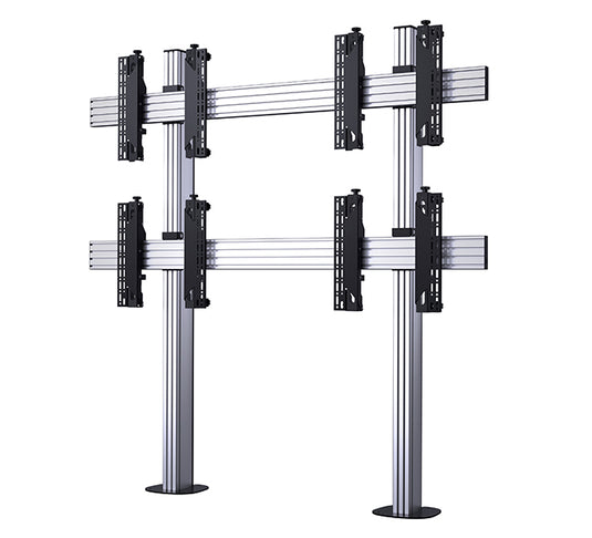 B-Tech SYSTEM X - 2 x 2 Universal Bolt-Down Videowall Mounting System with Micro-Adjustment for 46-60" screens - TopAV