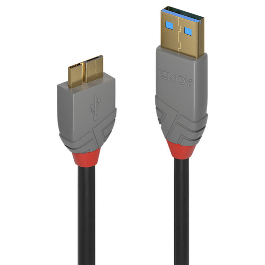 Lindy 0.5m USB 3.2 Type A to Micro-B Cable, 5Gbps, Anthra Line - TopAV