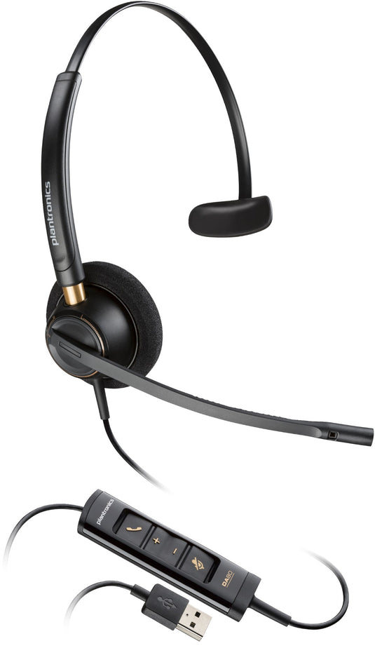 POLY EncorePro 515 Microsoft Teams Certified Monoaural with USB-A Headset - TopAV