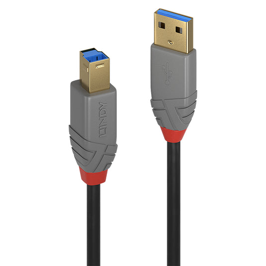 Lindy 2m USB 3.2 Type A to B Cable, 5Gbps, Anthra Line - TopAV