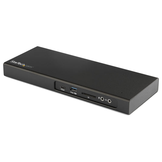 StarTech.com Thunderbolt 3 Dock - Dual Monitor 4K 60Hz TB3 Laptop Docking Station with DisplayPort - PCIe M.2 NVMe SSD Enclosure - 85W Power Delivery - SD 4.0, 10Gbps USB-C, 2 USB-A Hub - TopAV