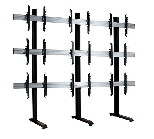 B-Tech SYSTEM X - 3 x 3 Universal Freestanding Videowall Mounting System with Micro-Adjustment for 46-55" screens - TopAV