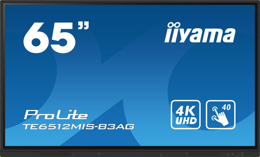 iiyama TE6512MIS-B3AG Signage Display Kiosk design 165.1 cm (65") LCD Wi-Fi 400 cd/m² 4K Ultra HD Black Touchscreen Built-in processor Android 11 24/7 - TopAV