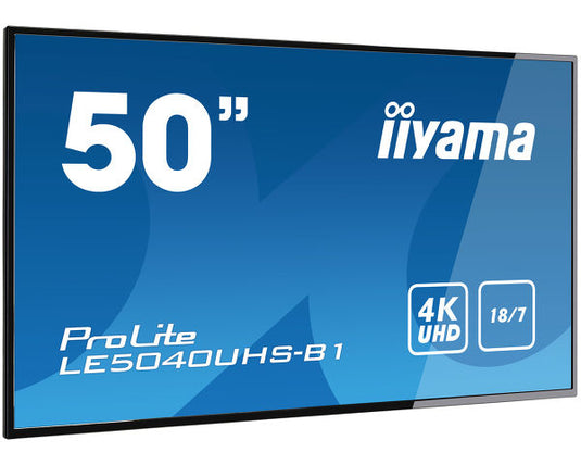 iiyama LE5040UHS-B1 Digital signage display 127 cm (50') LED 350 cd/m¬? 4K Ultra HD Black 18/7 - TopAV