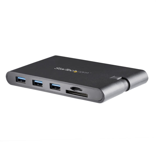 StarTech.com USB C Multiport Adapter - USB Type-C Mini Dock with HDMI 4K or VGA 1080p Video - 100W Power Delivery Passthrough, 3-port USB 3.0 Hub, GbE, SD & MicroSD - Laptop Travel Dock - TopAV