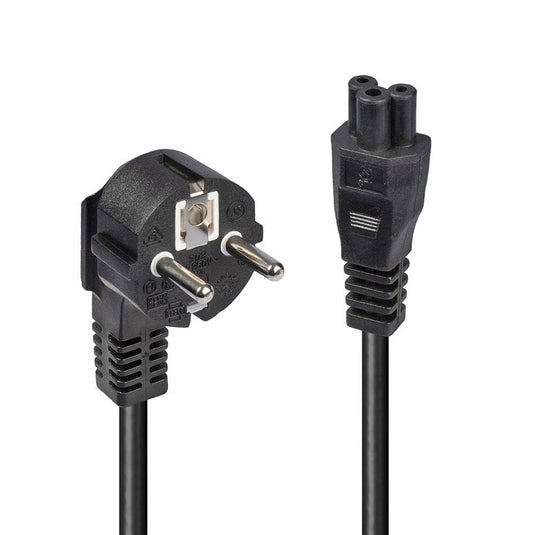 Lindy 2m Schuko 2 Pin Plug To IEC C5 Power Cable, Black - TopAV