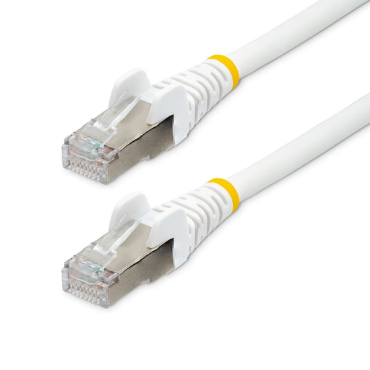 StarTech.com 50cm CAT6a Ethernet Cable - White - Low Smoke Zero Halogen (LSZH) - 10GbE 500MHz 100W PoE++ Snagless RJ-45 w/Strain Reliefs S/FTP Network Patch Cord - TopAV