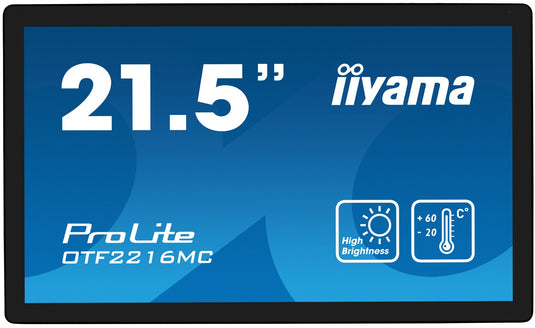 iiyama OTF2216MC-B1 Signage Display Digital signage flat panel 55.9 cm (22") LCD 1100 cd/m² Full HD Black Touchscreen - TopAV